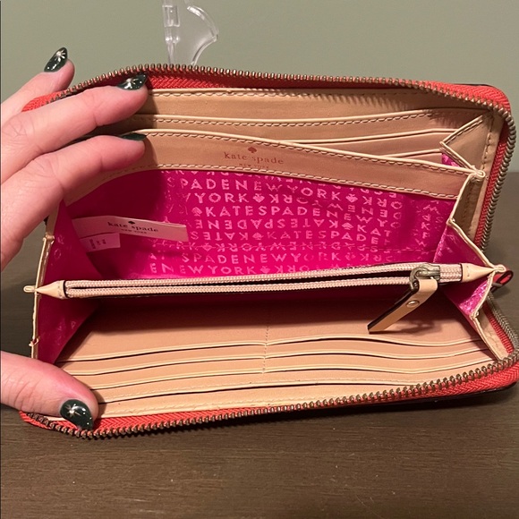 Kate Spade Red Zip-Around Wallet - Picture 9 of 13